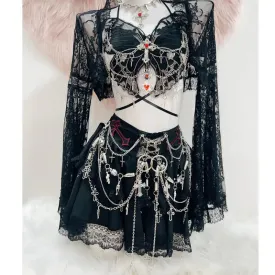 Flytonn-Skull Short skirts y2k fashion Gothic Skirt y2k Short skirts  vintage Short skirts Gothic Short skirts y2k clothes y2k fashion