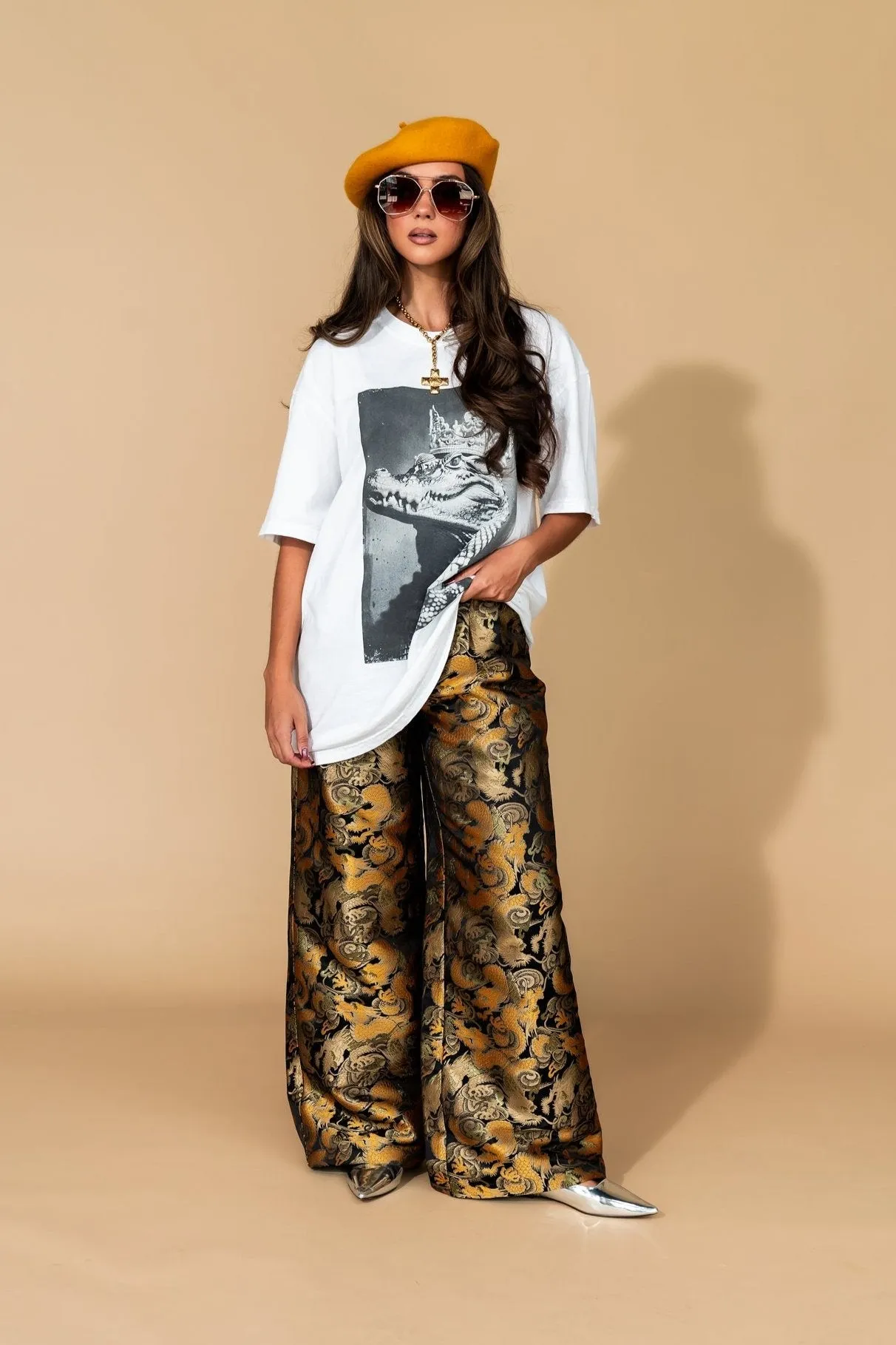 Premium Golden Dragon Brocade Trousers - Elegant Traditional Chinese Silk Pants for Special Occasions