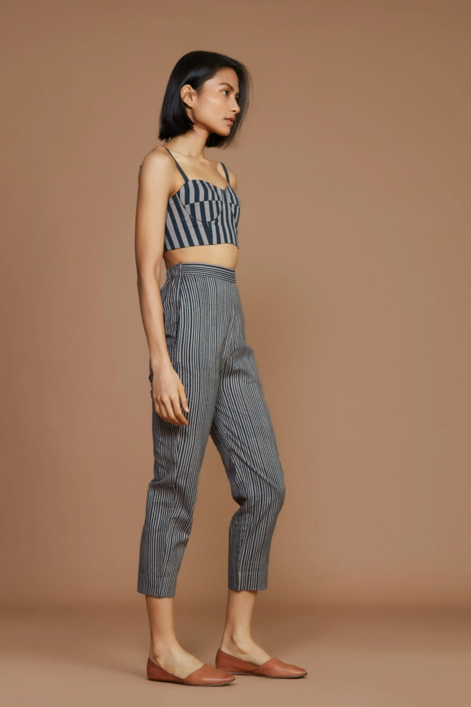 Grey with Charcoal Striped Corset (Ready to Ship)