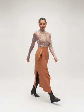 JANICE midi skirt - caramel