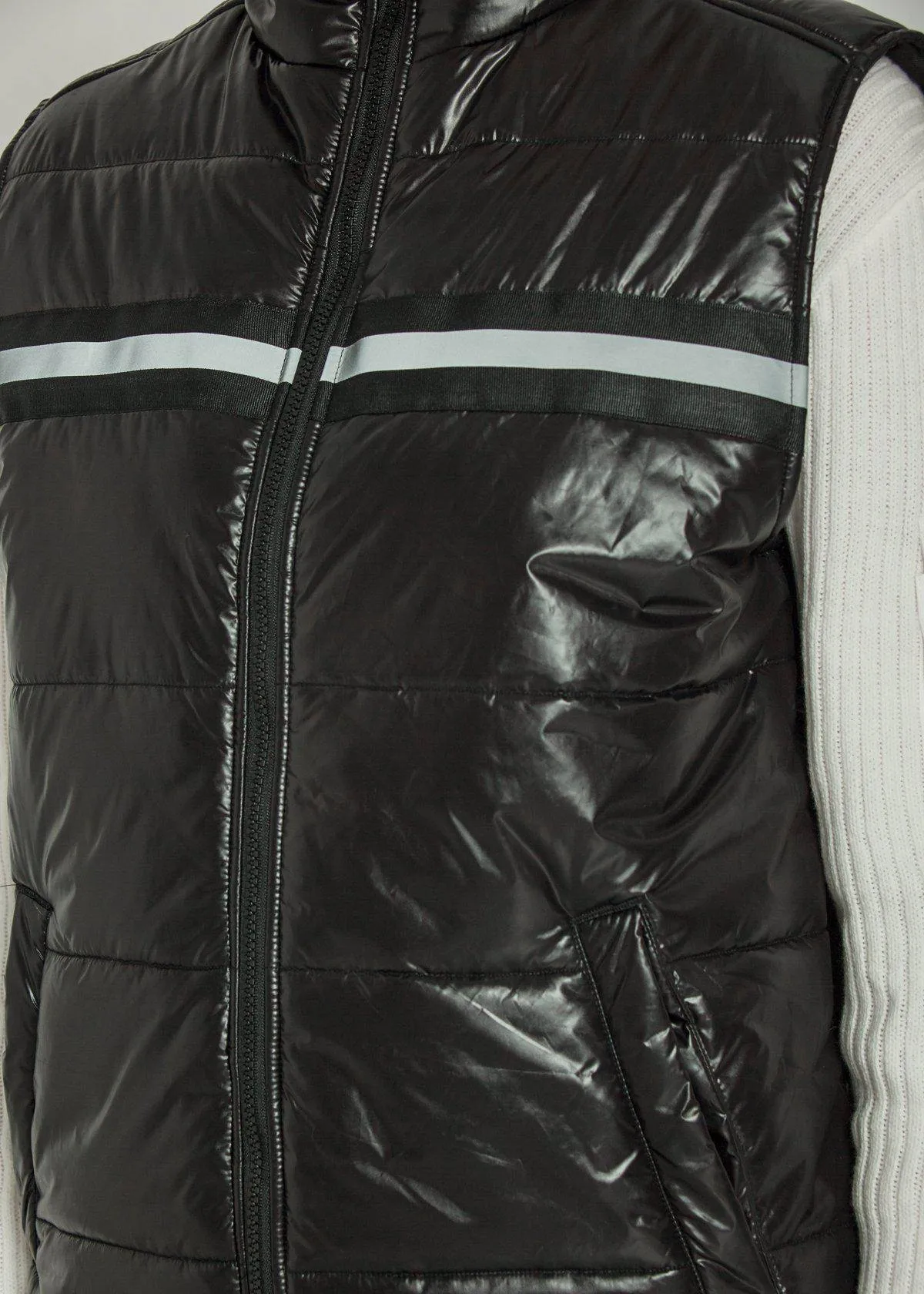 Men's Zip-Up Puffer Vest In Black