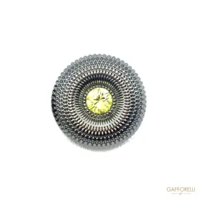 Metal Buttons with Fantasy Filigrane and Central Rhinestone - Art. 9003