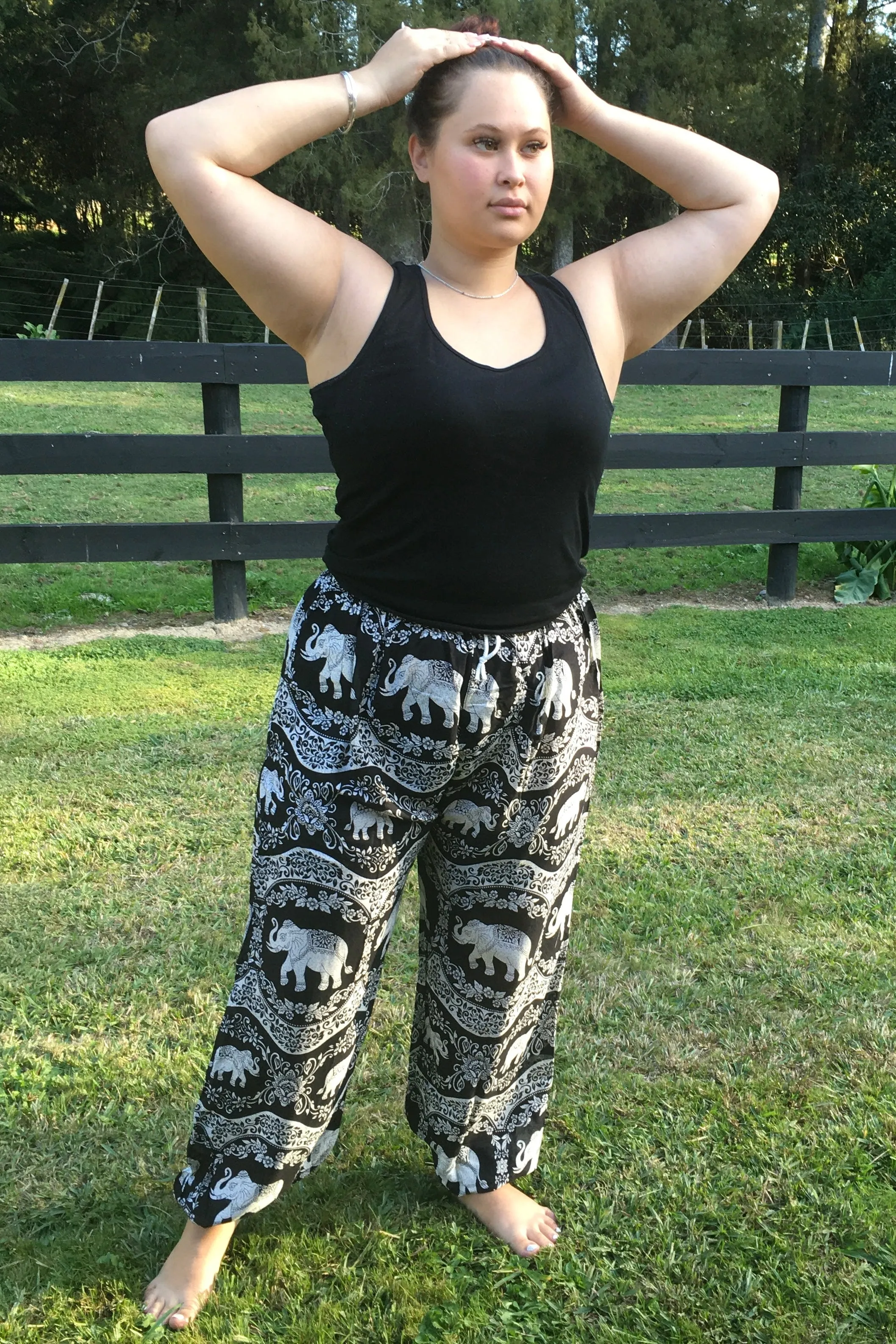 Shaman Elephant Drawstring Pants - Plus Size