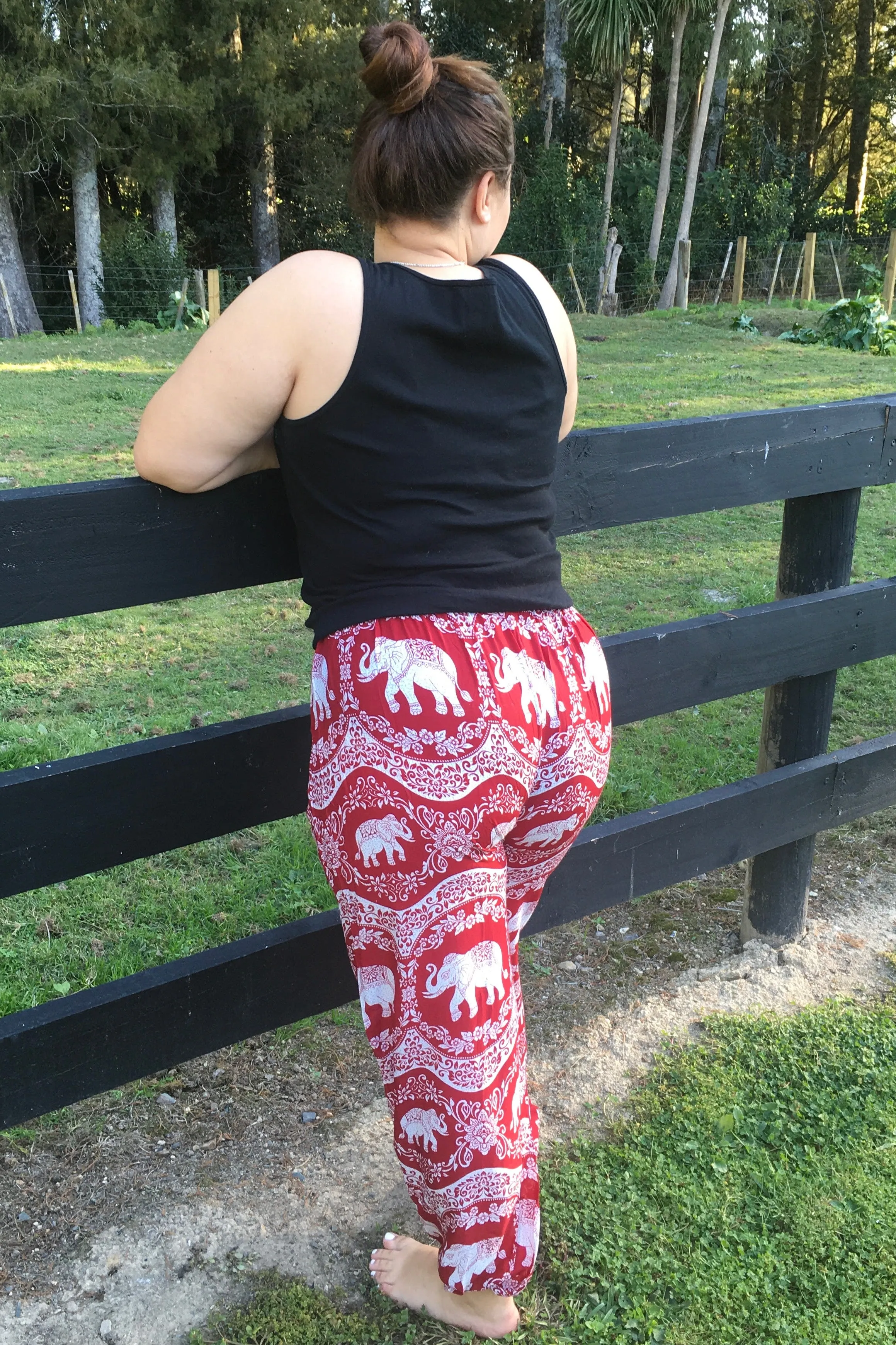 Shaman Elephant Drawstring Pants - Plus Size