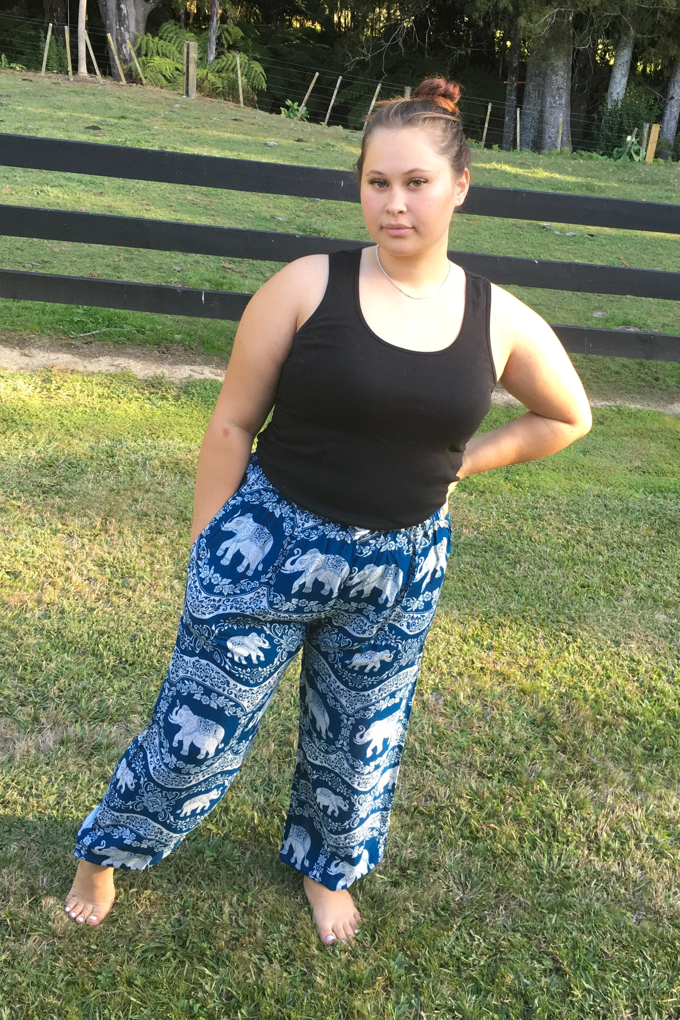 Shaman Elephant Drawstring Pants - Plus Size