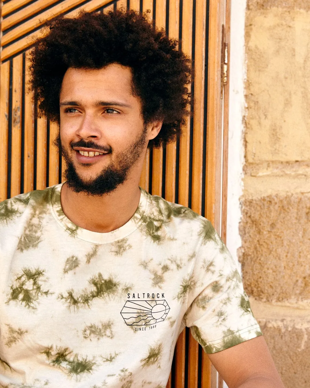 Vantage Outline - Mens Tie Dye T-Shirt - Green