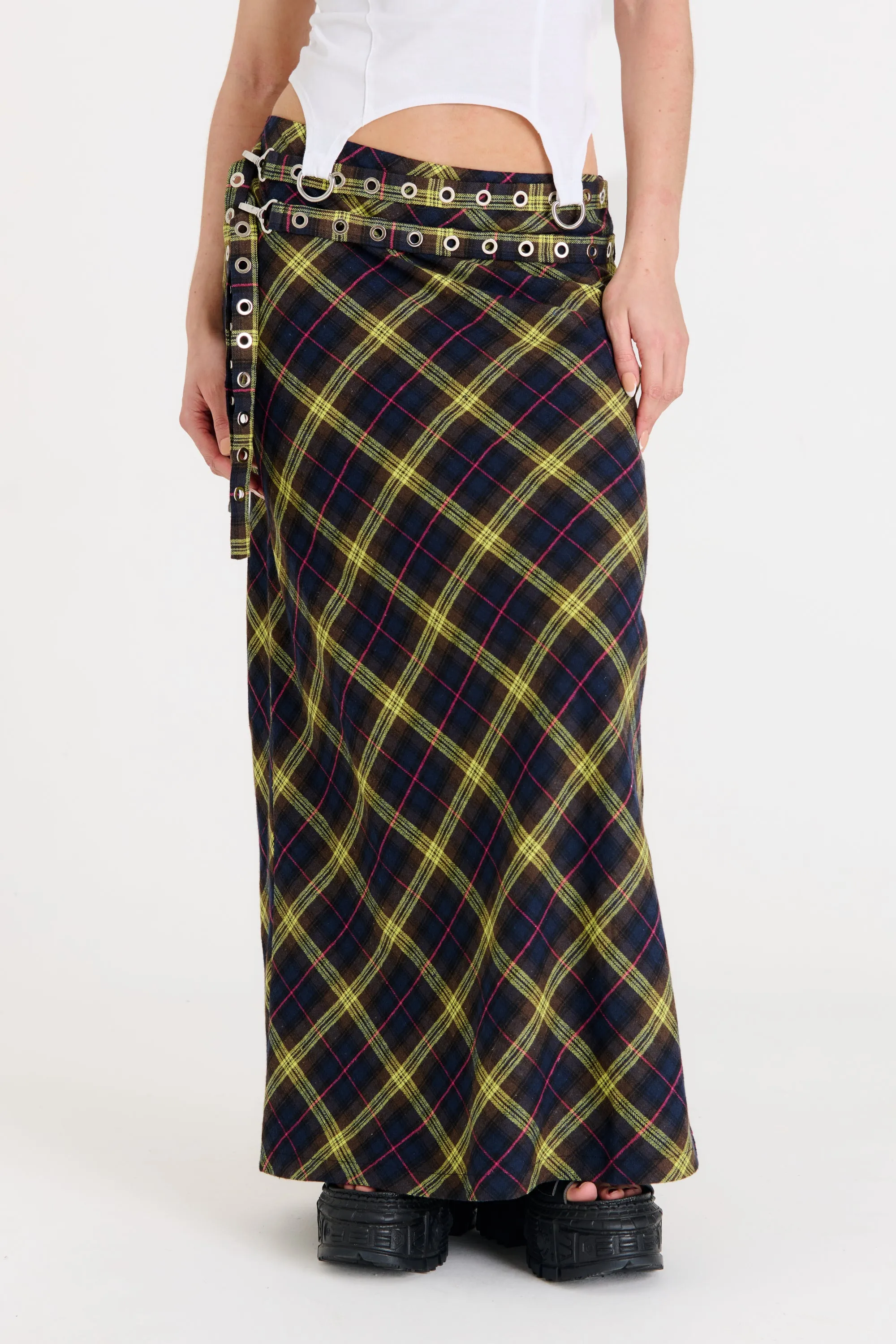 Vicious Check Maxi Skirt