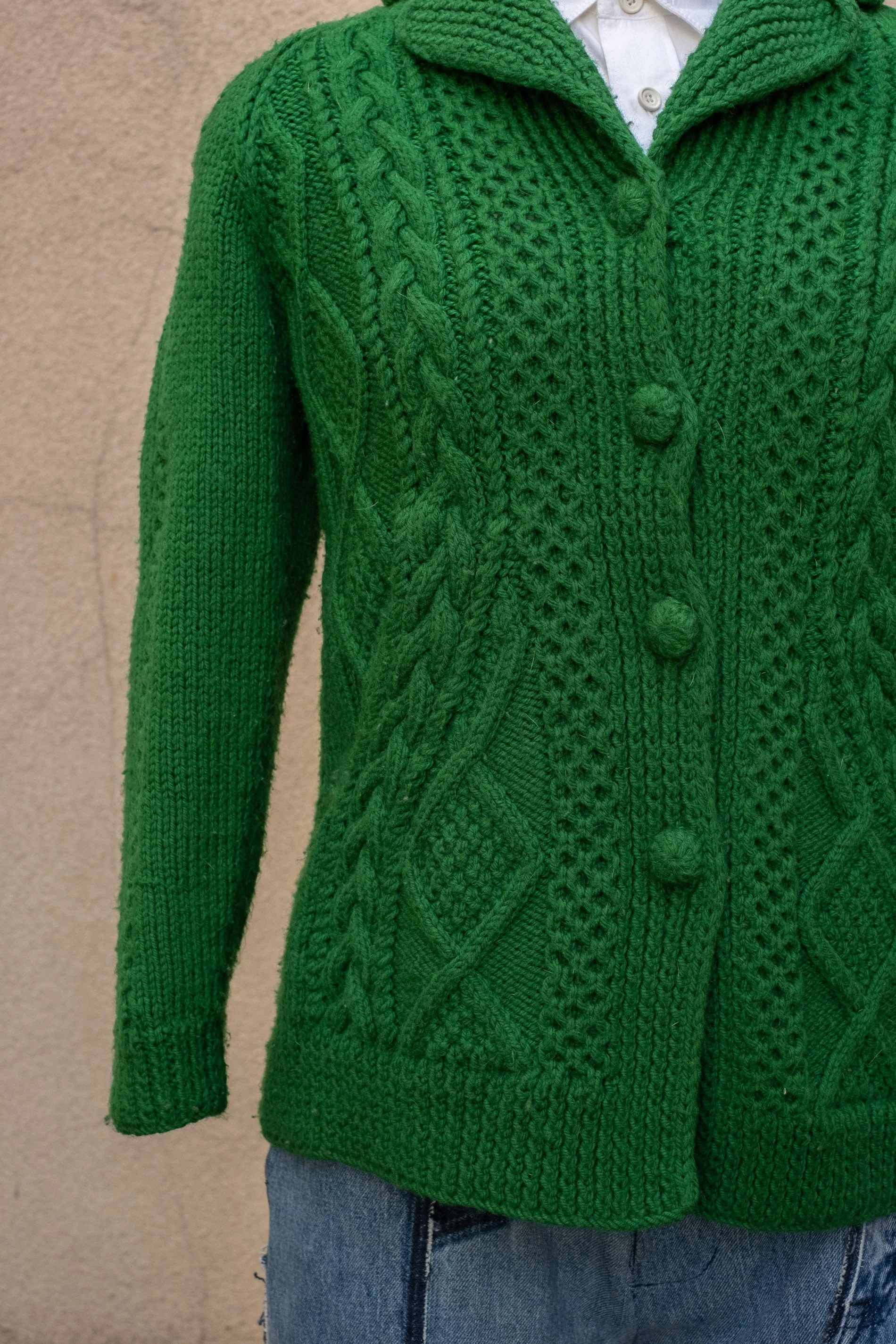 Vintage Wool Cable Knit Cardigan