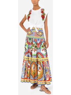 Women’s Carretto-Print Poplin Skirt